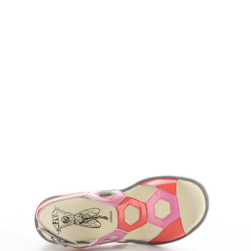 Fly London Pink Geometric Cut Out Sandals with Clear Platform Heeled NWT - Picture 2 of 4